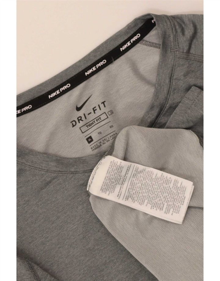 Nike Herren Dri Fit Top Langarm XL Grau Polyester
