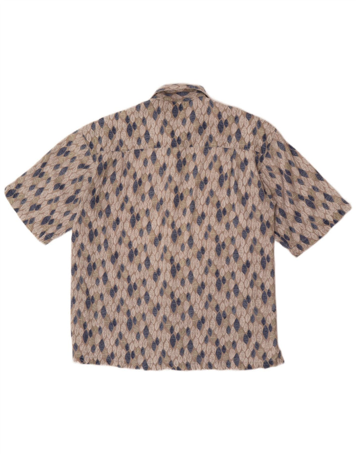 COLUMBIA Herren-Kurzarmhemd aus mittelgrauem geometrischem Rayon