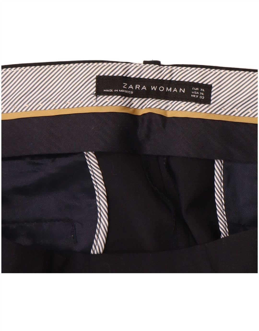 ZARA Damen Slim Anzughose XL W32 L26 Marineblaue Wolle