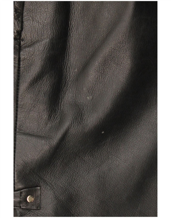 Vintage Damen Lederrock W32 Groß Schwarz