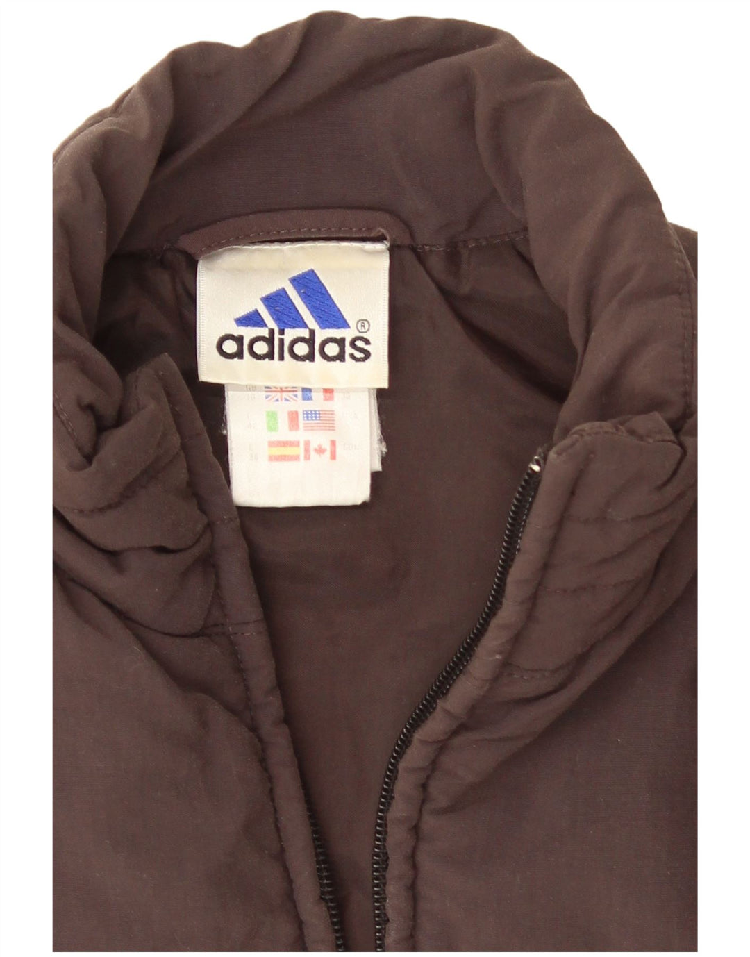 Adidas Damen Wattierte Weste UK 10 Small Braun Polyamid