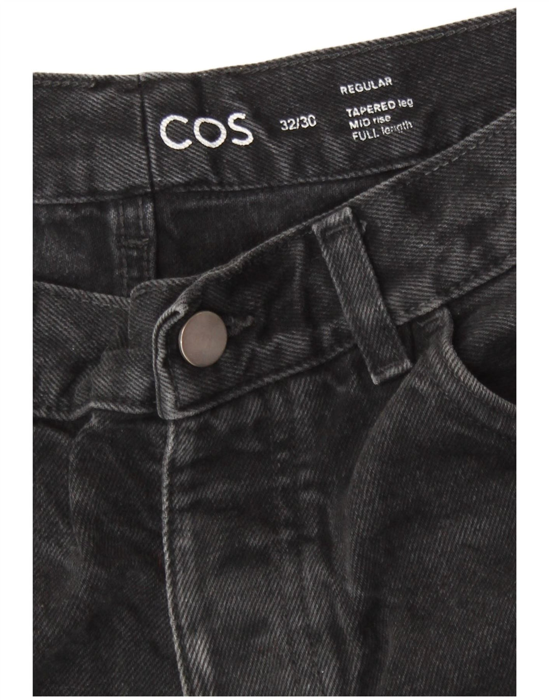 Cos Damen Mid Rise Regular Tapered Jeans W32 L26 Schwarze Baumwolle
