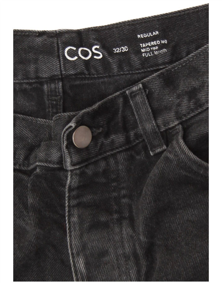 Cos Damen Mid Rise Regular Tapered Jeans W32 L26 Schwarze Baumwolle