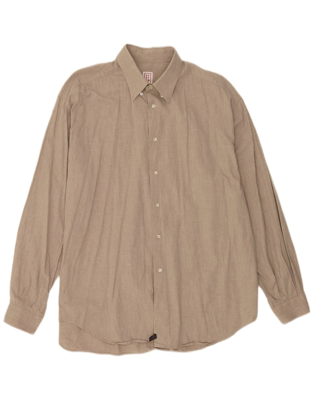 Stefanel Herrenhemd XL Beige Baumwolle
