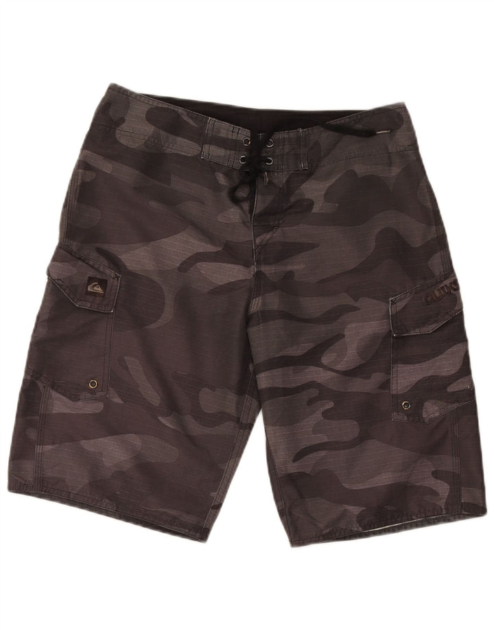 Quiksilver Herren-Badeshorts aus mittelgrauem Camouflage-Polyester