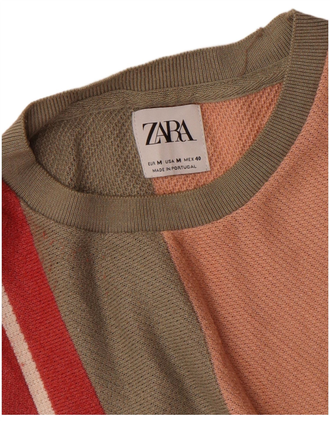 Zara Herren T-Shirt Top Medium Mehrfarbig gestreift
