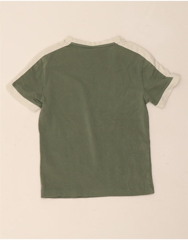 Puma Damen Crop T-Shirt Top UK 8 Small Grün Colourblock Baumwolle