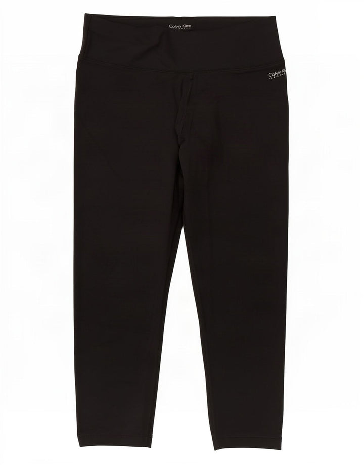 Calvin Klein Damen Capri-Leggings UK 12 Medium Schwarz