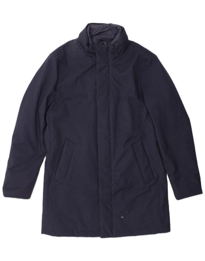 Boggi Herren-Windbreaker-Mantel UK 38 Mittelmarineblaues Polyester