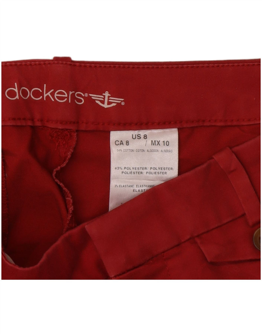 Dockers Damen Caprihose US 8 Medium W30 L20 Rotes Polyester