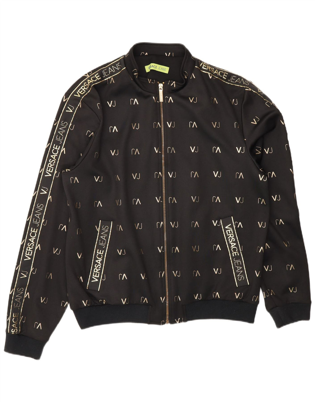 Versace Herren-Trainingsanzugoberteil mit Grafik, XL, Schwarz, Polyester, Sport