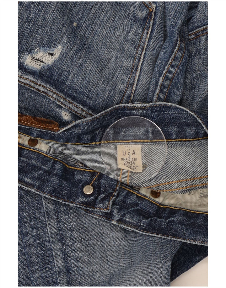 Ralph Lauren Damen Distressed Slim Jeans W27 L34 Blaue Baumwolle