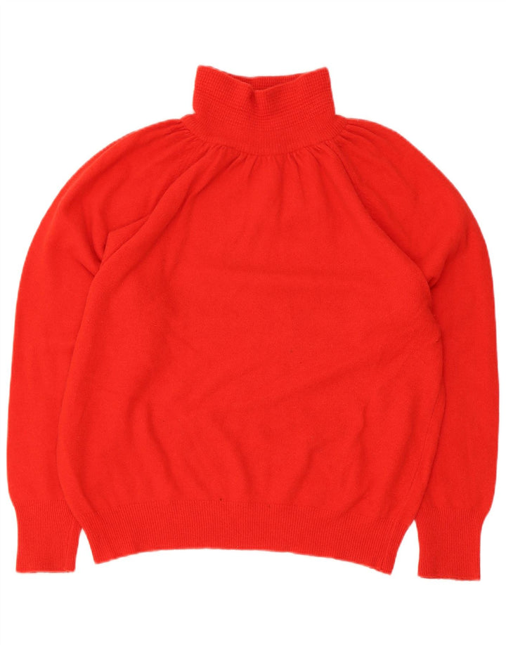 Vintage Damen Übergroßer Rollkragenpullover IT 40 Kleine rote Wolle