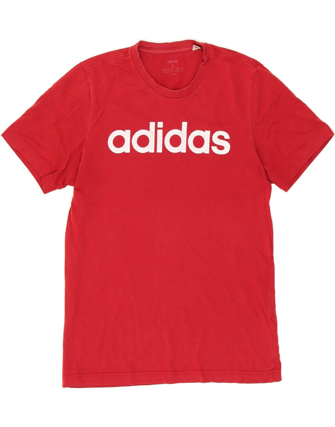 ADIDAS Mens Graphic T-Shirt Top Small Red Cotton Vintage Adidas and Second-Hand Adidas from Messina Hembry 