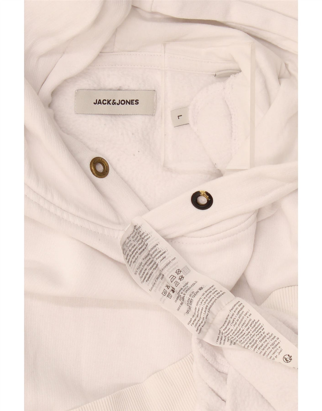 Jack & Jones Herren-Kapuzenpullover, groß, aus weißer Baumwolle