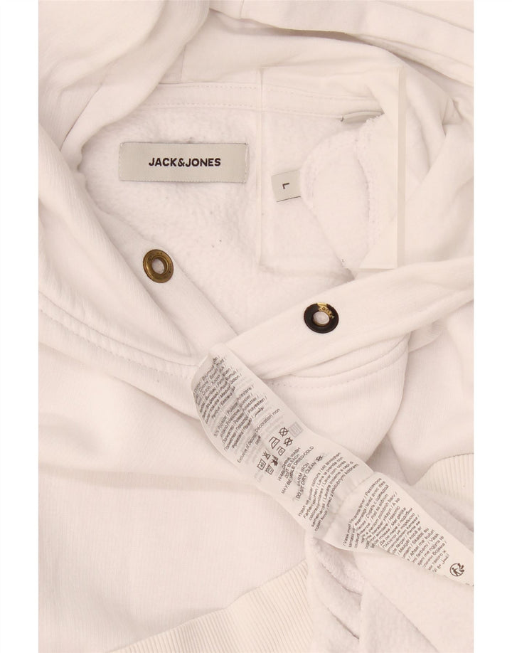 Jack & Jones Herren-Kapuzenpullover, groß, aus weißer Baumwolle