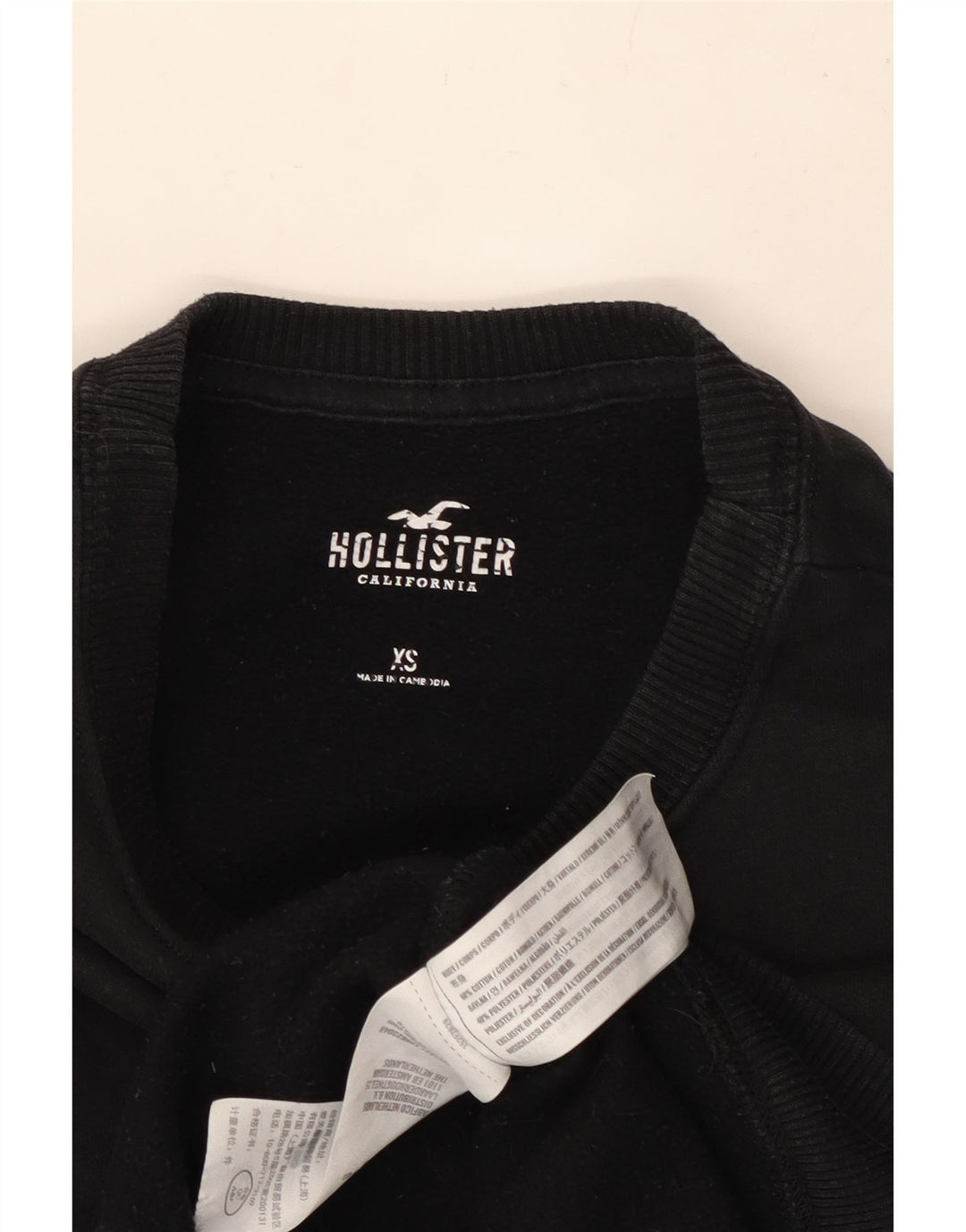 HOLLISTER Herren Sweatshirt Pullover XS Schwarz Baumwolle