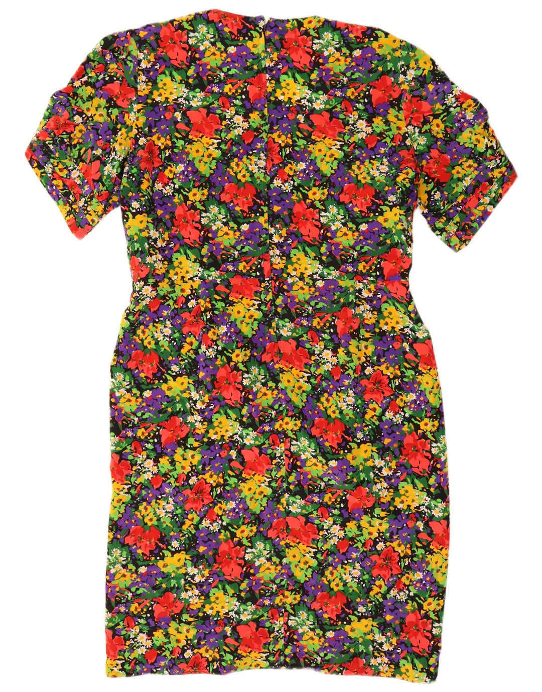 Vintage Damen Etuikleid US 18 2XL Mehrfarbiges florales Polyester