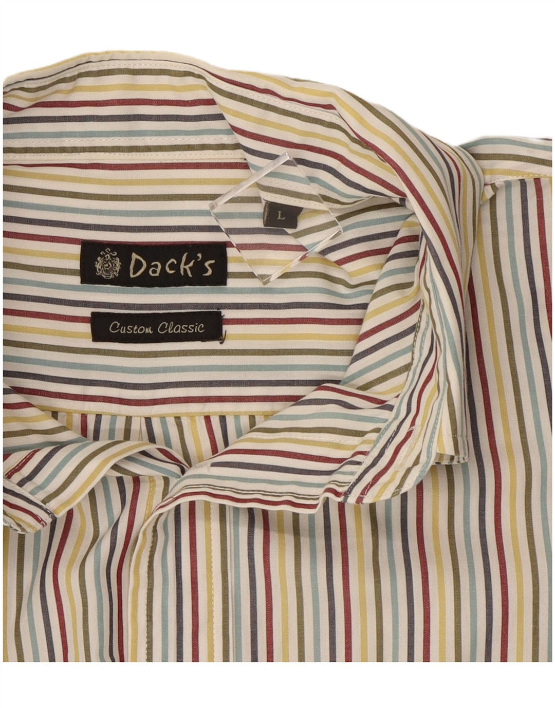 Dack's Herren-Kurzarmhemd, groß, mehrfarbig, Nadelstreifen, Baumwolle