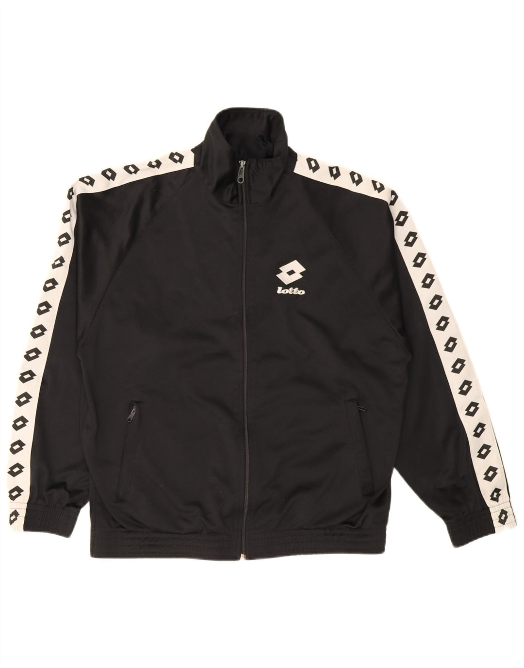 Lotto Herren-Trainingsanzugoberteil mit Grafik, Größe L, Schwarz, Farbblock