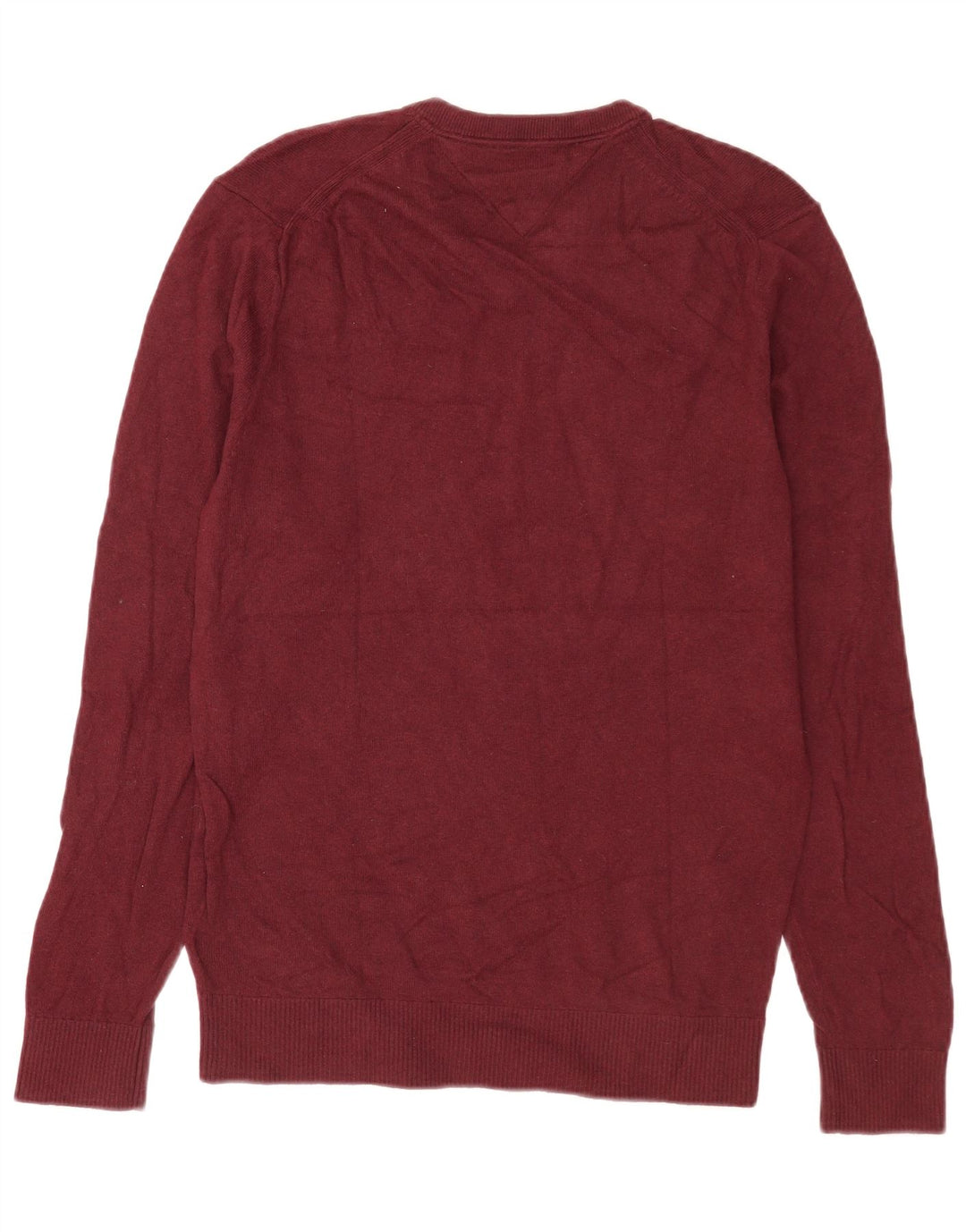 Tommy Hilfiger Herren-Pullover mit V-Ausschnitt, mittelgroße Baumwolle, Burgunderrot