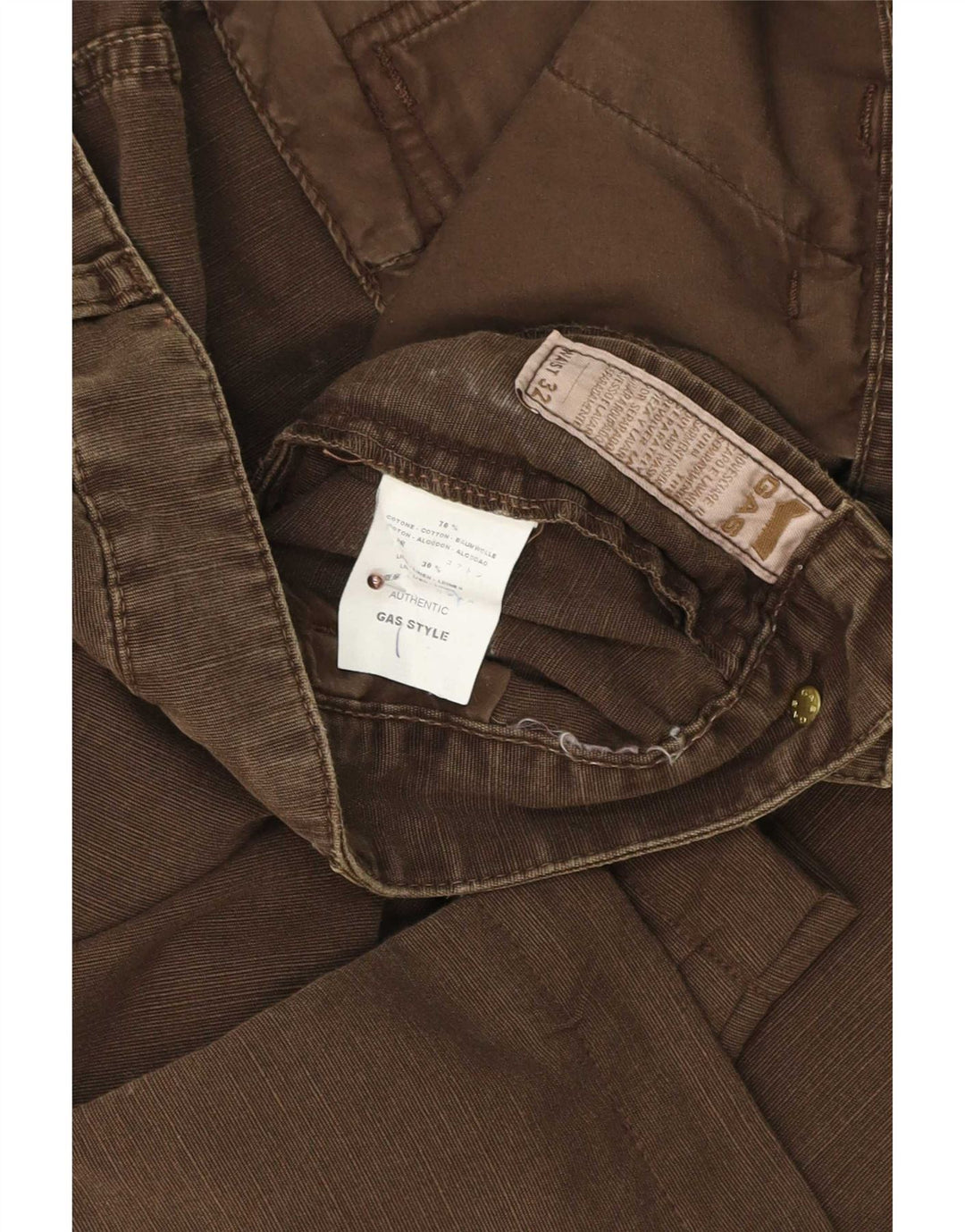 Gas Herren Chinoshorts W32 mittelbraune Baumwolle