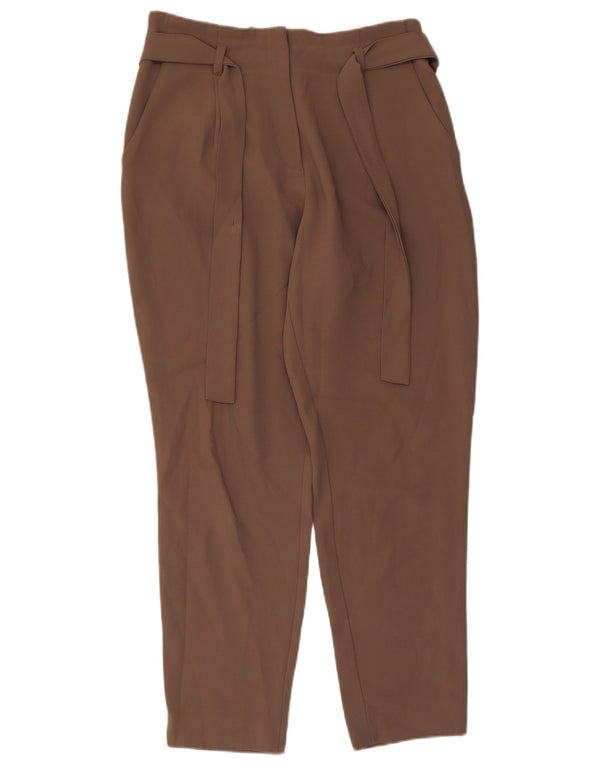 Topshop Damen Tapered Casual Hose UK 10 Small W28 L27 Braun Polyester
