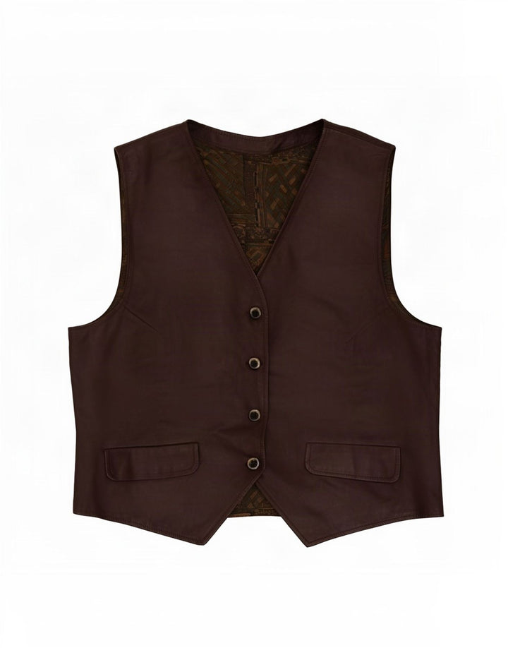 Vintage Herren Weste Klein Braun