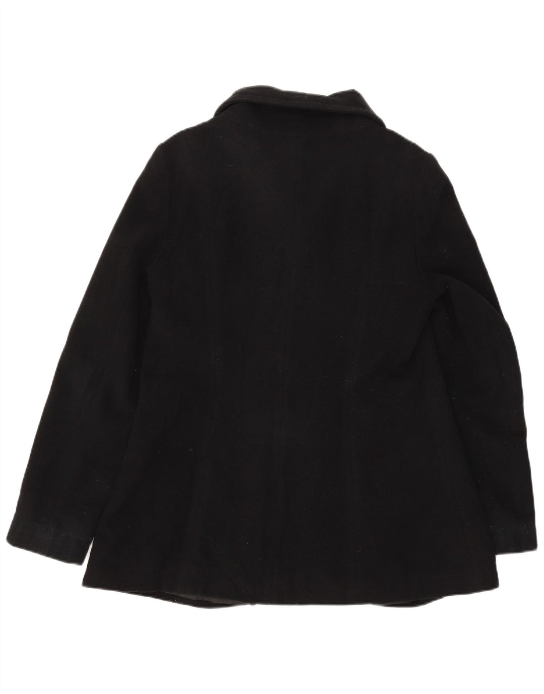 Zara Damen 3-Knopf-Blazerjacke UK 14 Große schwarze Wolle