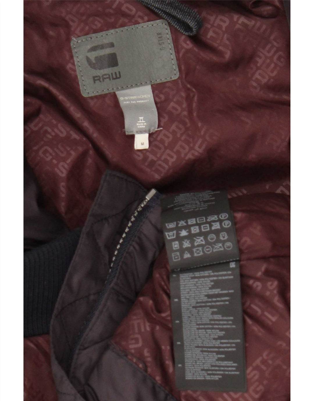 G-Star Damen Wattierte Jacke UK 14 Mittellila Farbblock-Polyester