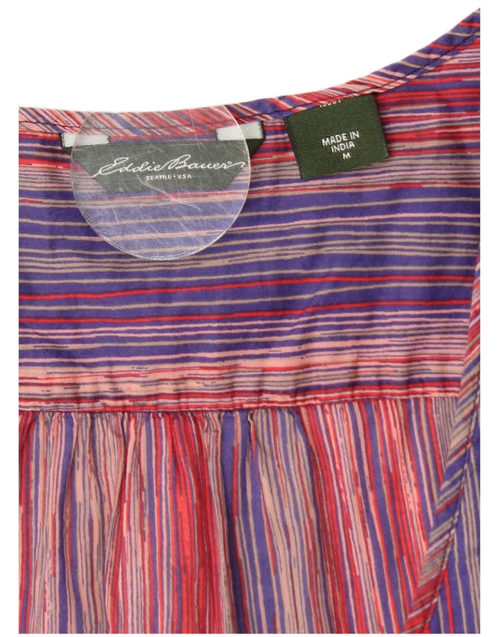 Eddie Bauer Damen ärmelloses Blusenoberteil UK 12 Medium Mehrfarbig gestreift