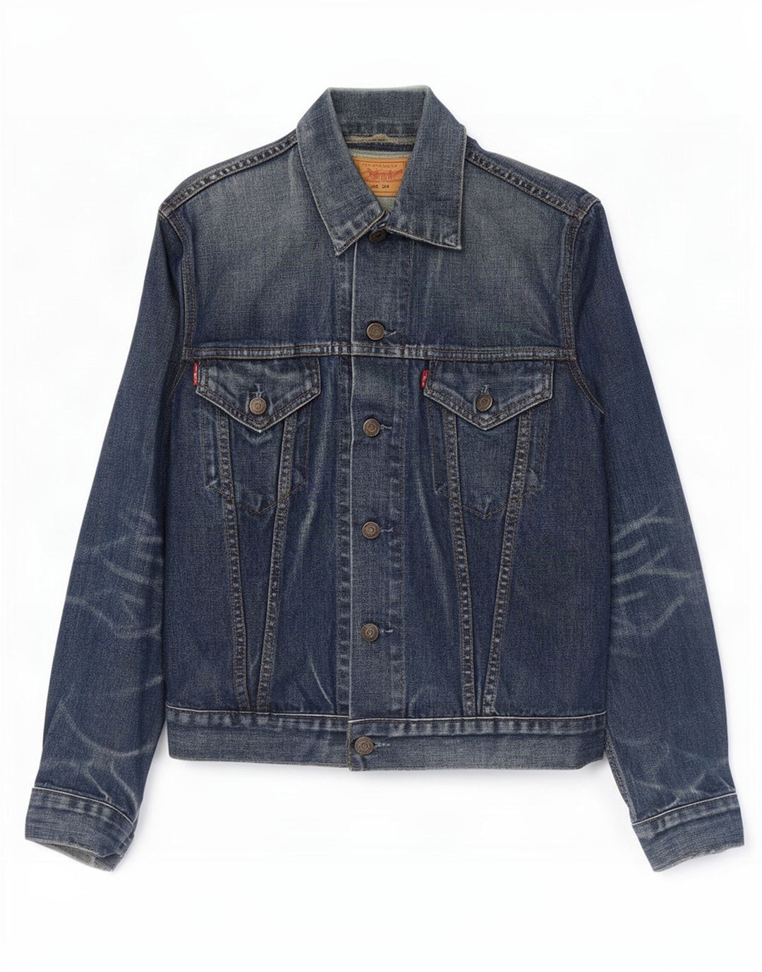 Levi's Herren Jeansjacke UK 36 Small Marineblaue Baumwolle