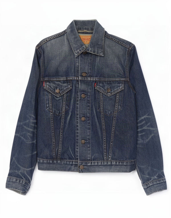 Levi's Herren Jeansjacke UK 36 Small Marineblaue Baumwolle