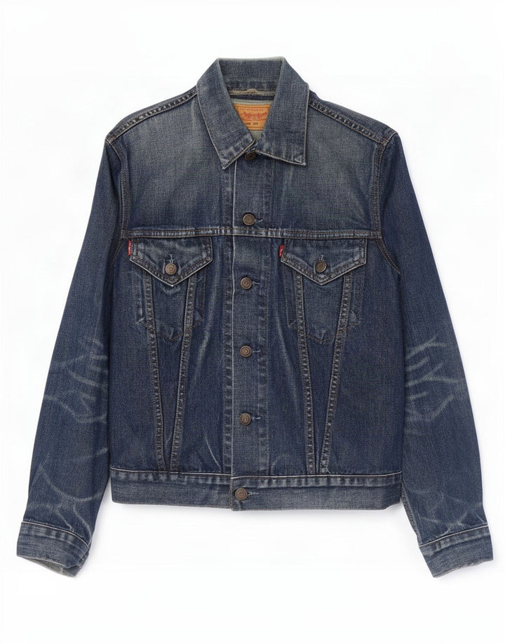 Levi's Herren Jeansjacke UK 36 Small Marineblaue Baumwolle