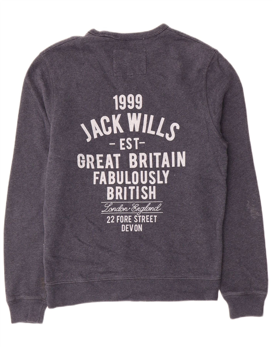 Jack Wills Herren-Sweatshirt mit Grafik, mittelgroß, marineblau, Baumwolle
