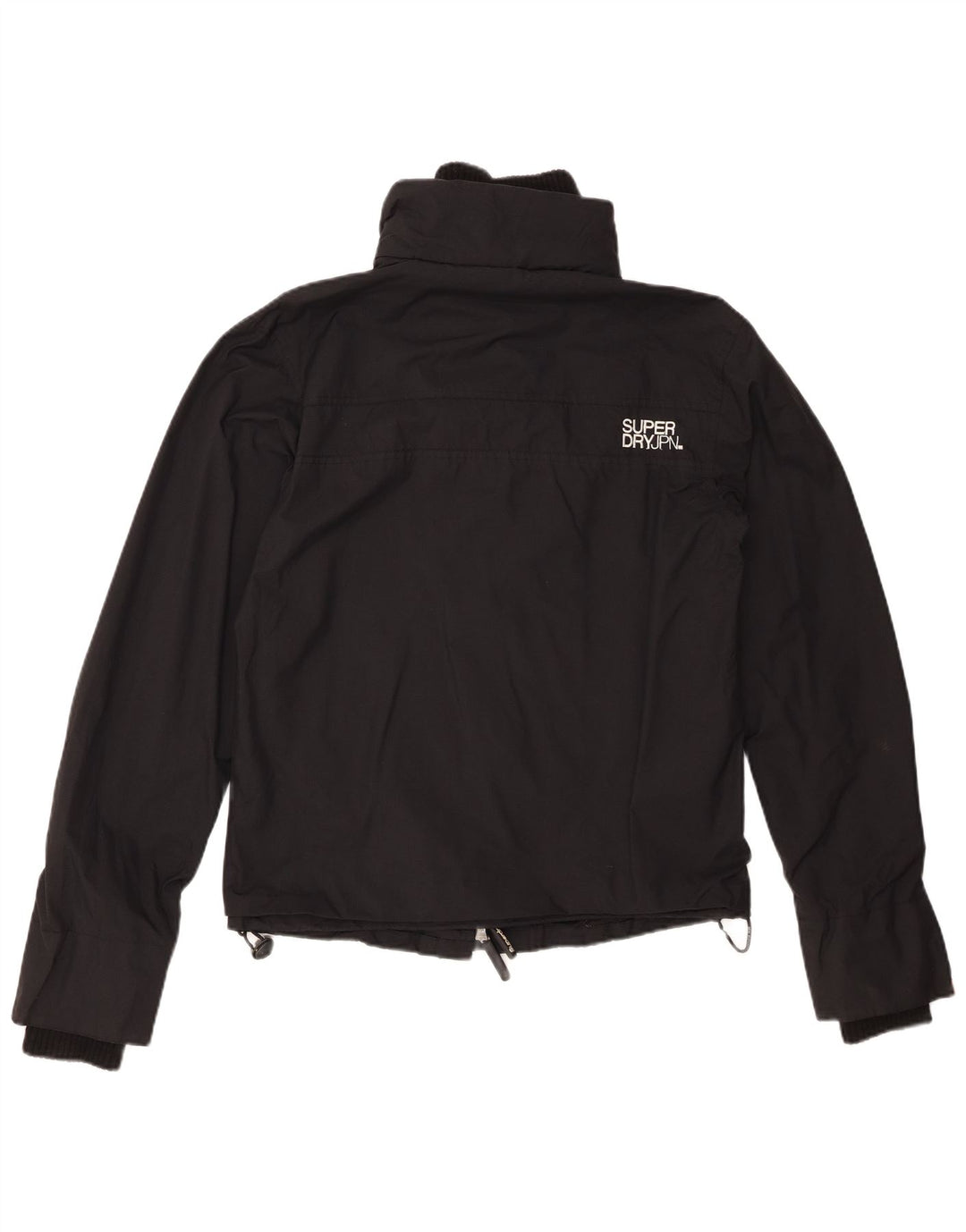 SUPERDRY Damen-Regenjacke mit Grafik, UK 14, mittelschwarzes Nylon