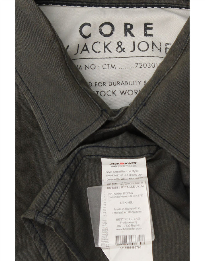 Jack & Jones Herrenhemd aus mittlerer Khaki-Baumwolle