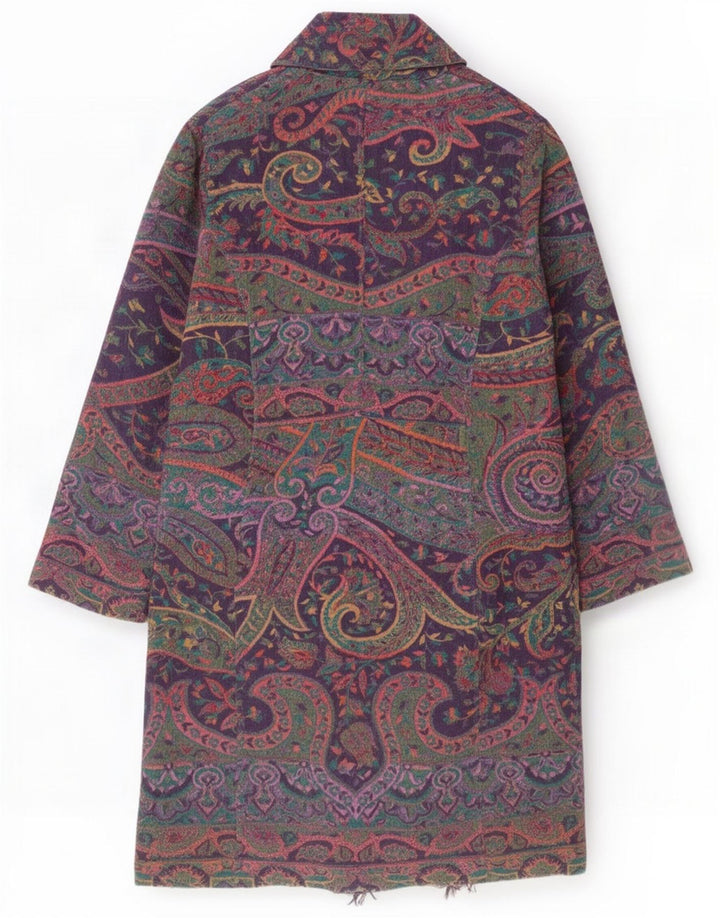 East Womens Open Overcoat UK 14 Medium Mehrfarbige Paisley-Wolle