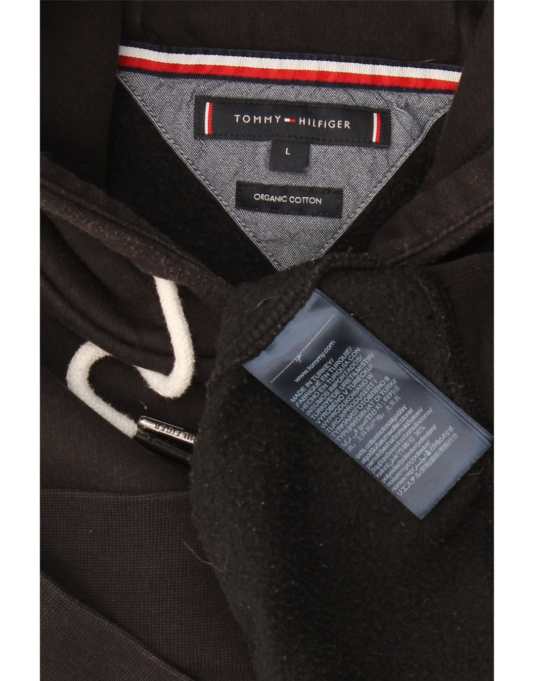 TOMMY HILFIGER Herren Graphic Hoodie Pullover Große schwarze Baumwolle