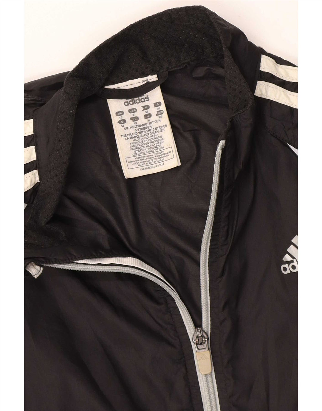 Adidas Damen Trainingsanzug Top Jacke UK 10 Small Schwarz Nylon