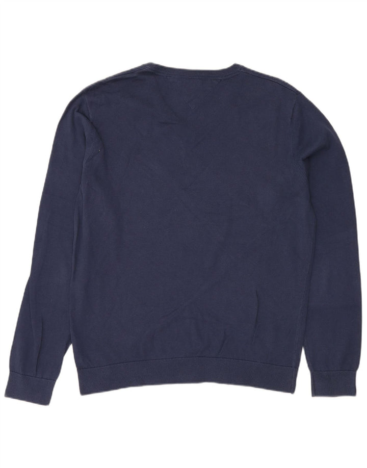 TOMMY HILFIGER Herren V-Ausschnitt Pullover Pullover XL Marineblau Baumwolle