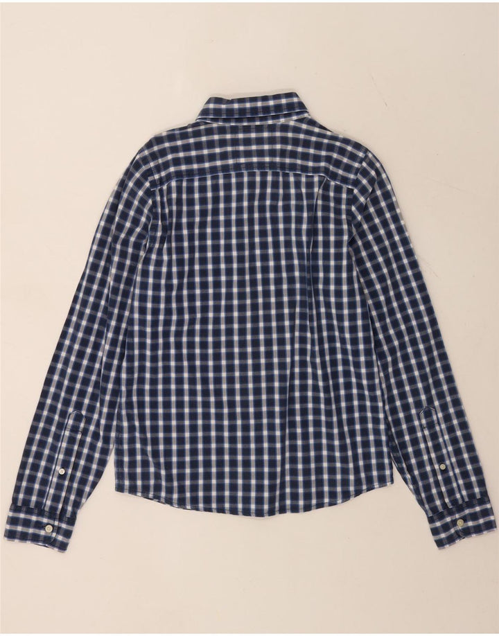 Hollister Herrenhemd aus mittelblauer Gingham-Baumwolle