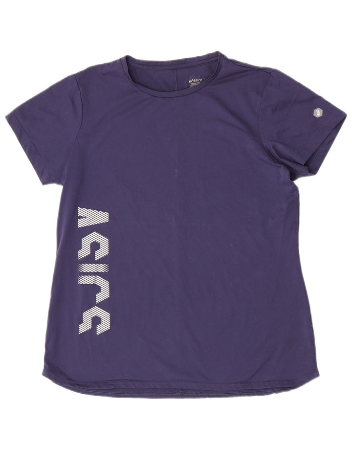 Asics Damen Graphic T-Shirt Top UK 16 Large Marineblau