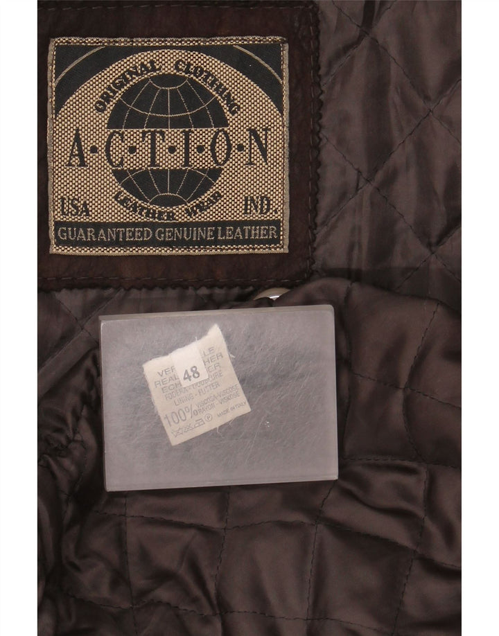 Vintage Herren Lederjacke IT 48 Mittelbraunes Leder