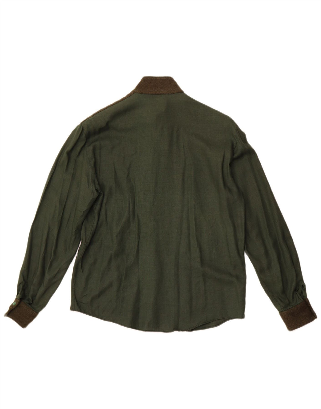 PANCALDI & B Damen-Militärhemdbluse UK 14 Mittelgrüner Farbblock