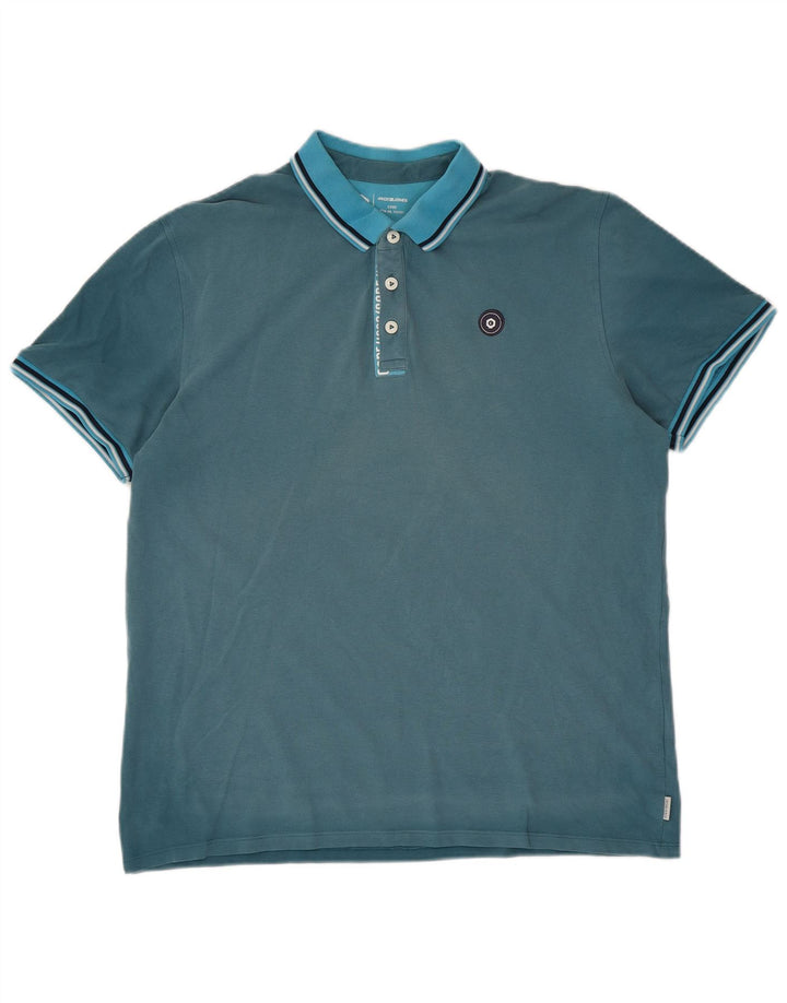JACK & JONES Herren Poloshirt XL Blau Baumwolle