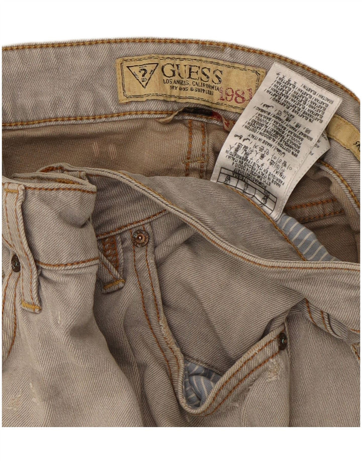GUESS Herren Distressed Skinny Jeans W32 L32 Graue Baumwolle