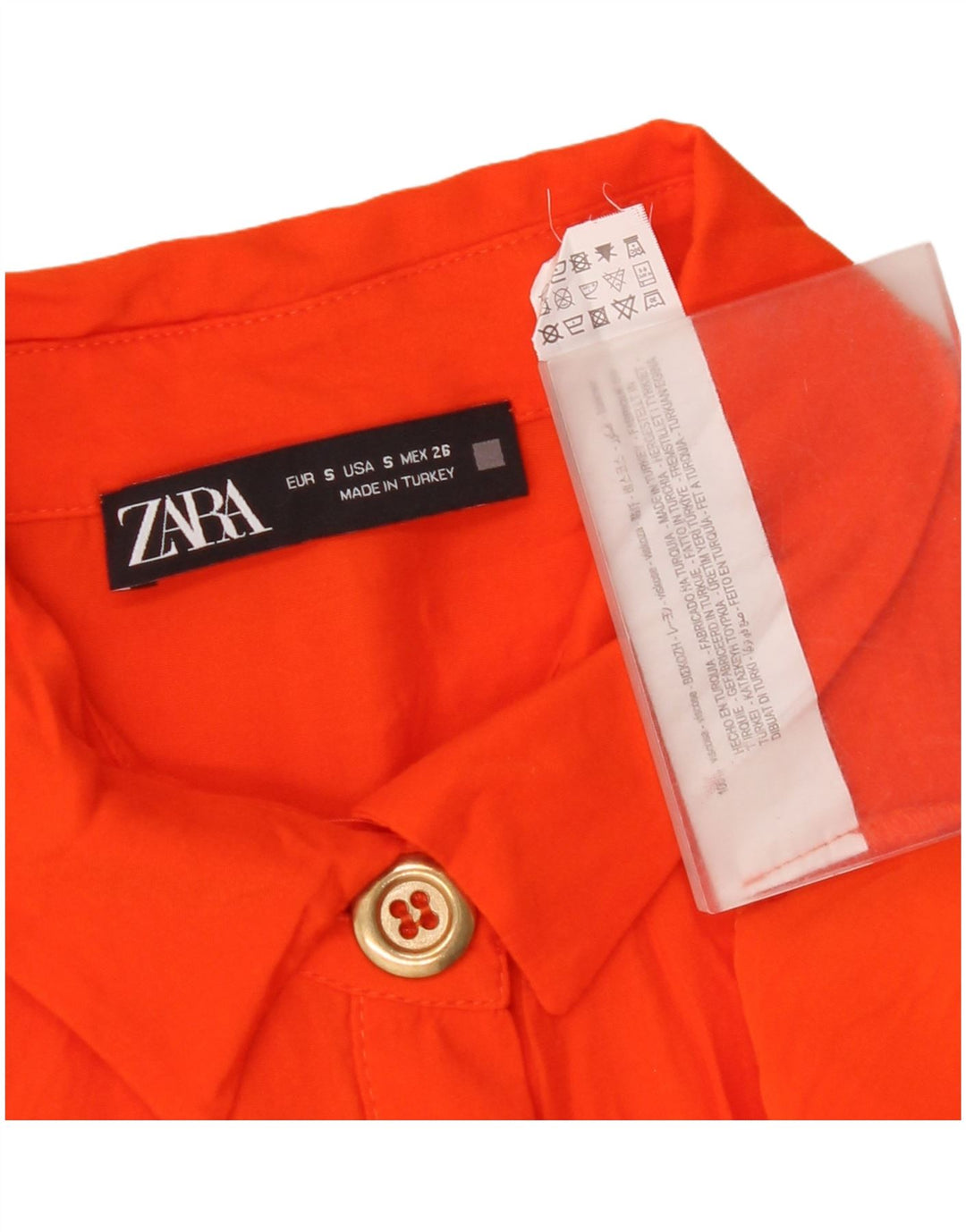 Zara Damen Pullover-Hemdkleid UK 10 Small Orange Viskose