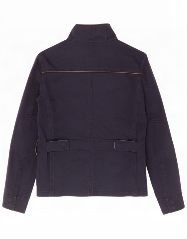 Massimo Dutti Damen Utility Jacke UK 10 Small Marineblau Baumwolle