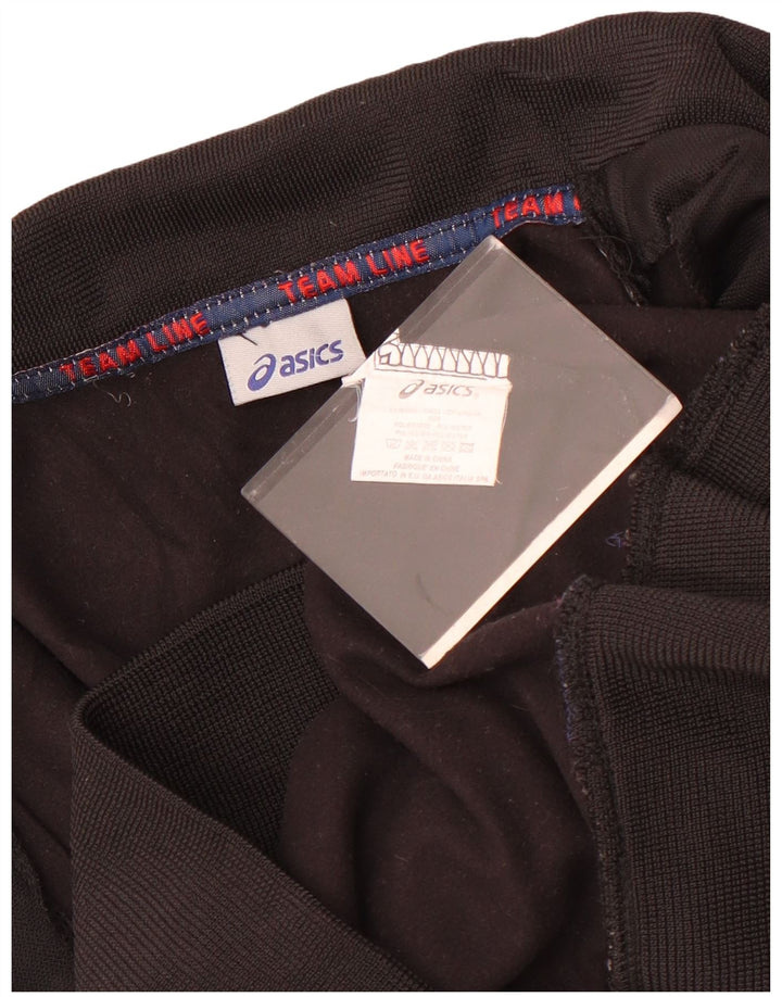 Asics Jungen-Trainingsanzug-Top-Jacke, 11–12 Jahre, schwarzes Colourblock-Polyester